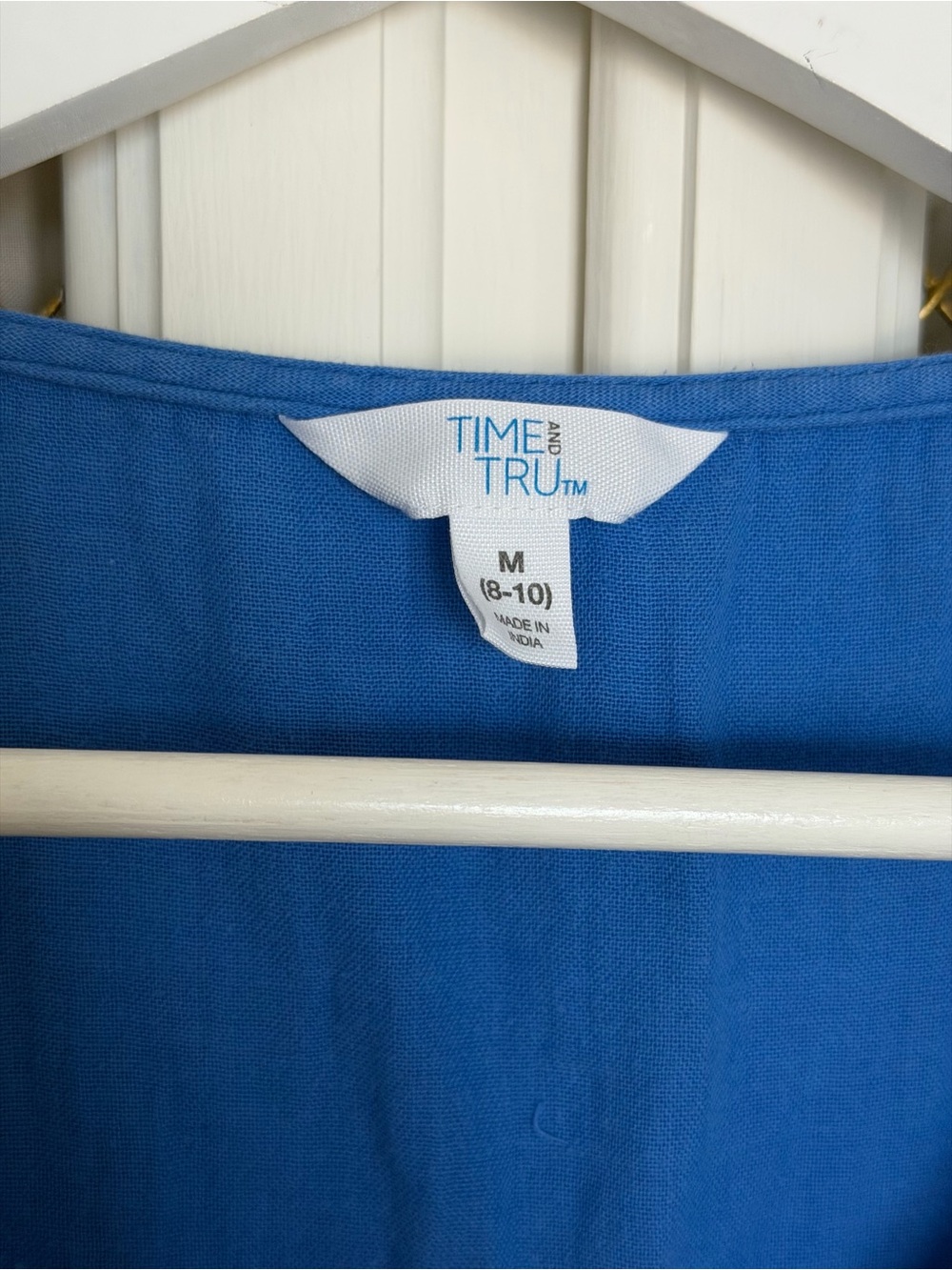 Time and Tru Royal Blue Sleeveless V-Neck Long Midi Dress with Drawstring - Picture 3 of 5